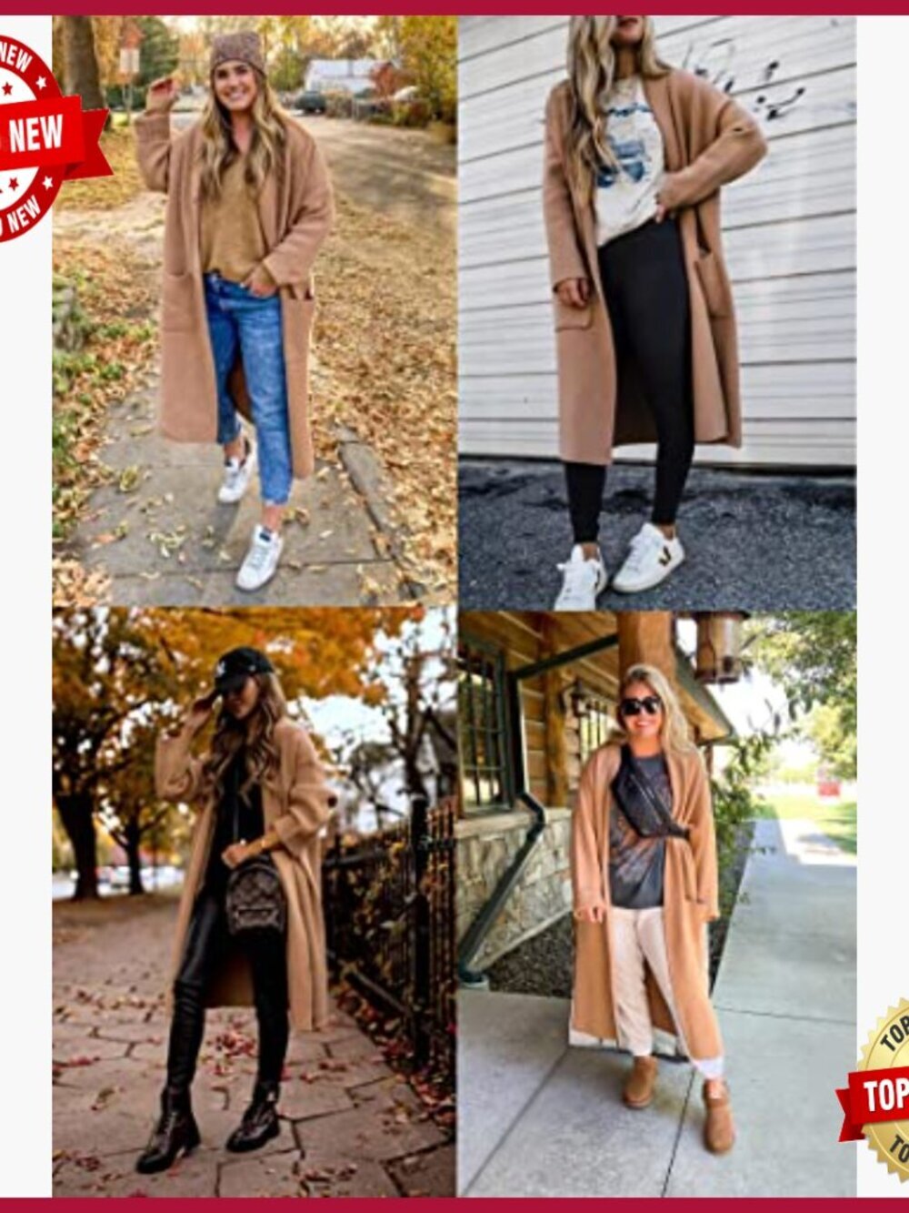 Long Sleeve Maxi Cardigan Open Front Oversized Knitted Sweater Coat Casual - Picture 4 of 7